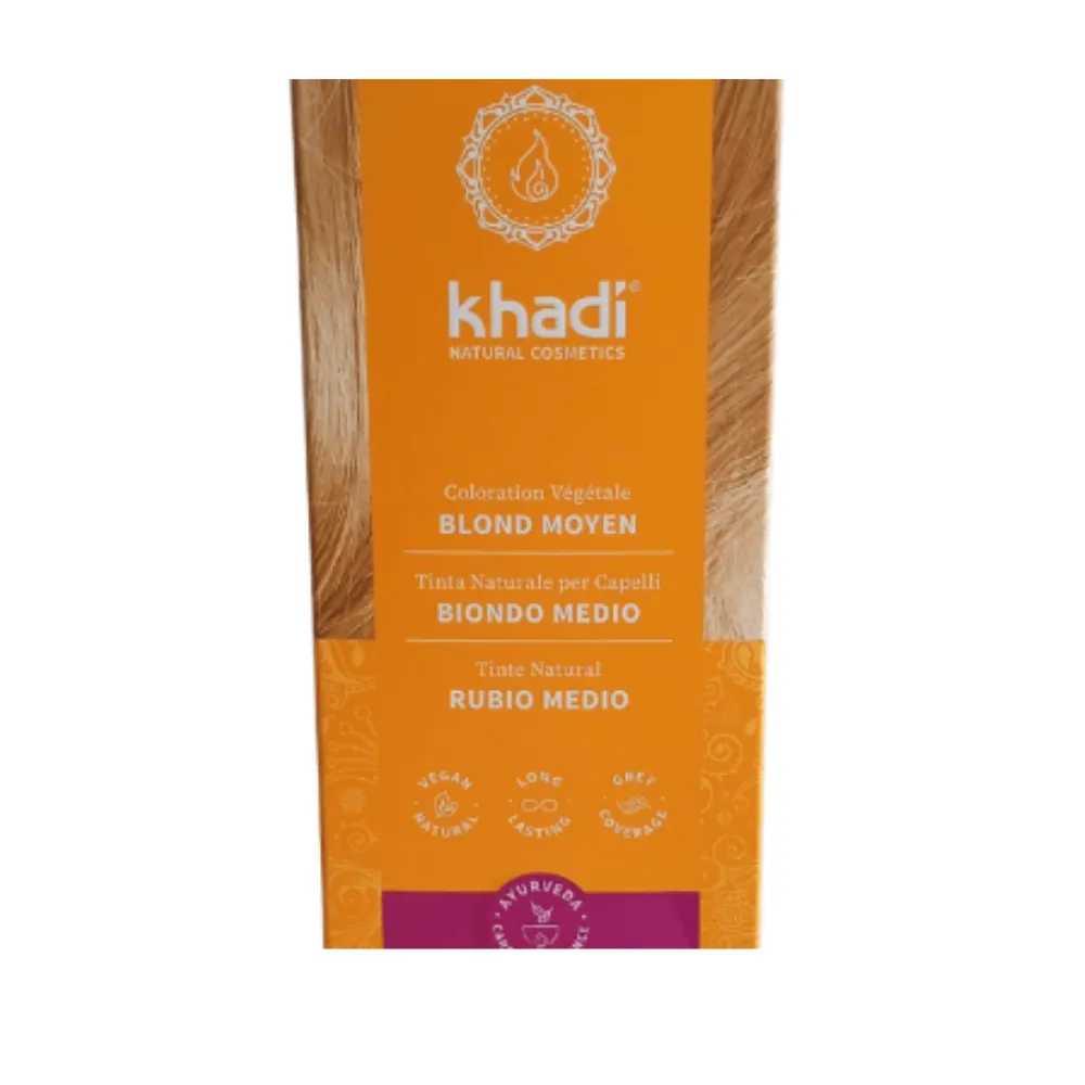 1-Khadi-Henna-Bio-Rubio-Medio-100g.webp Khadi Henna Bio Rubio Medio 100g - Imagen 1